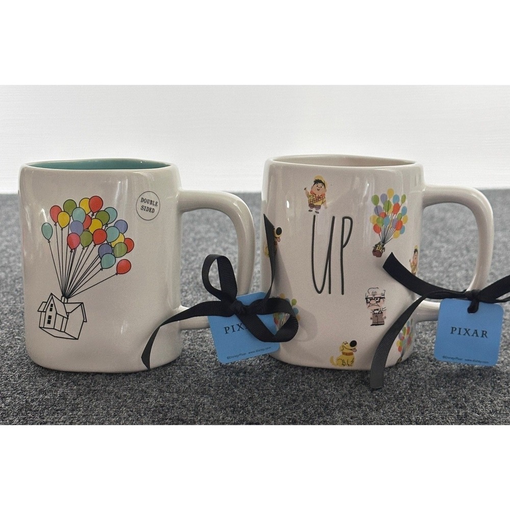 Rae Dunn Disney Pixar UP Mug Set Adventure Is Out There House Carl Russell 2pc